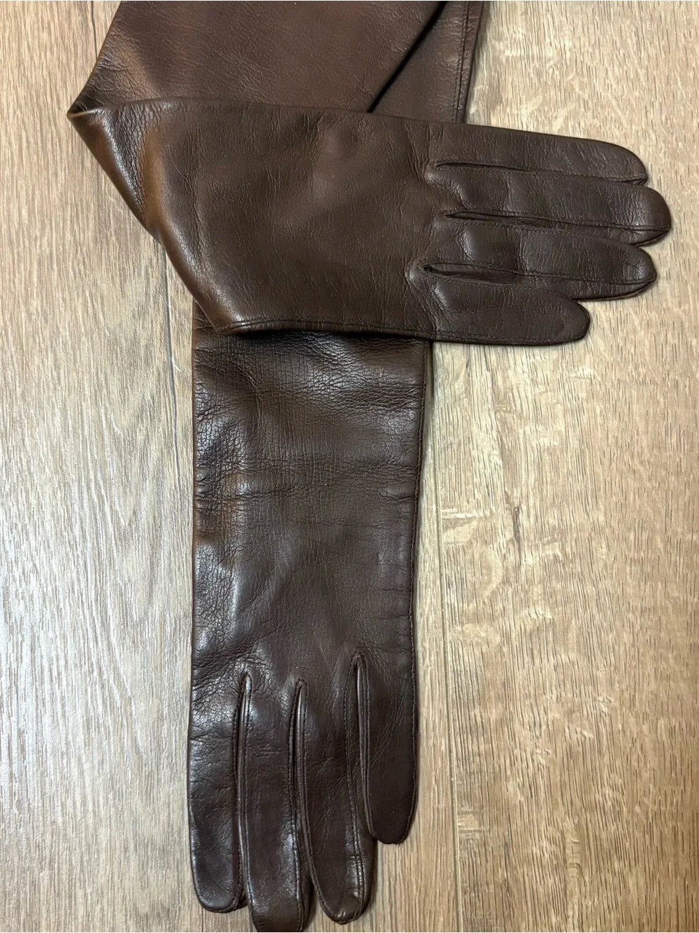 Vintage Kayser Women's Faux Leather Brown Driving Gloves Sz 7-1/2 Made In Italy